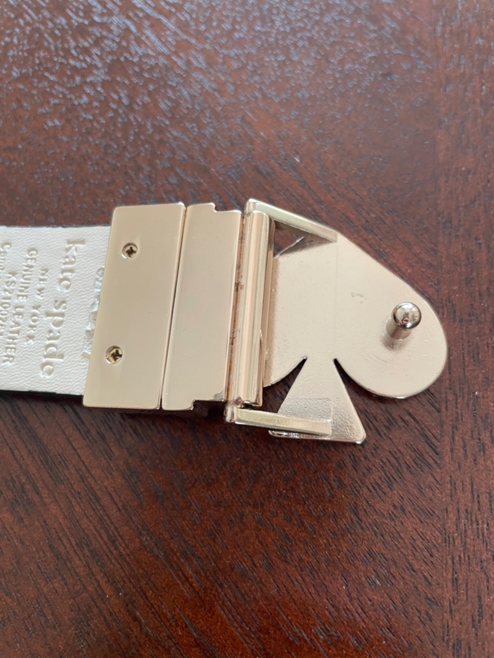 kate spade Black Leather Belt with Gold Heart Buckle Accent - Picture 4 of 5